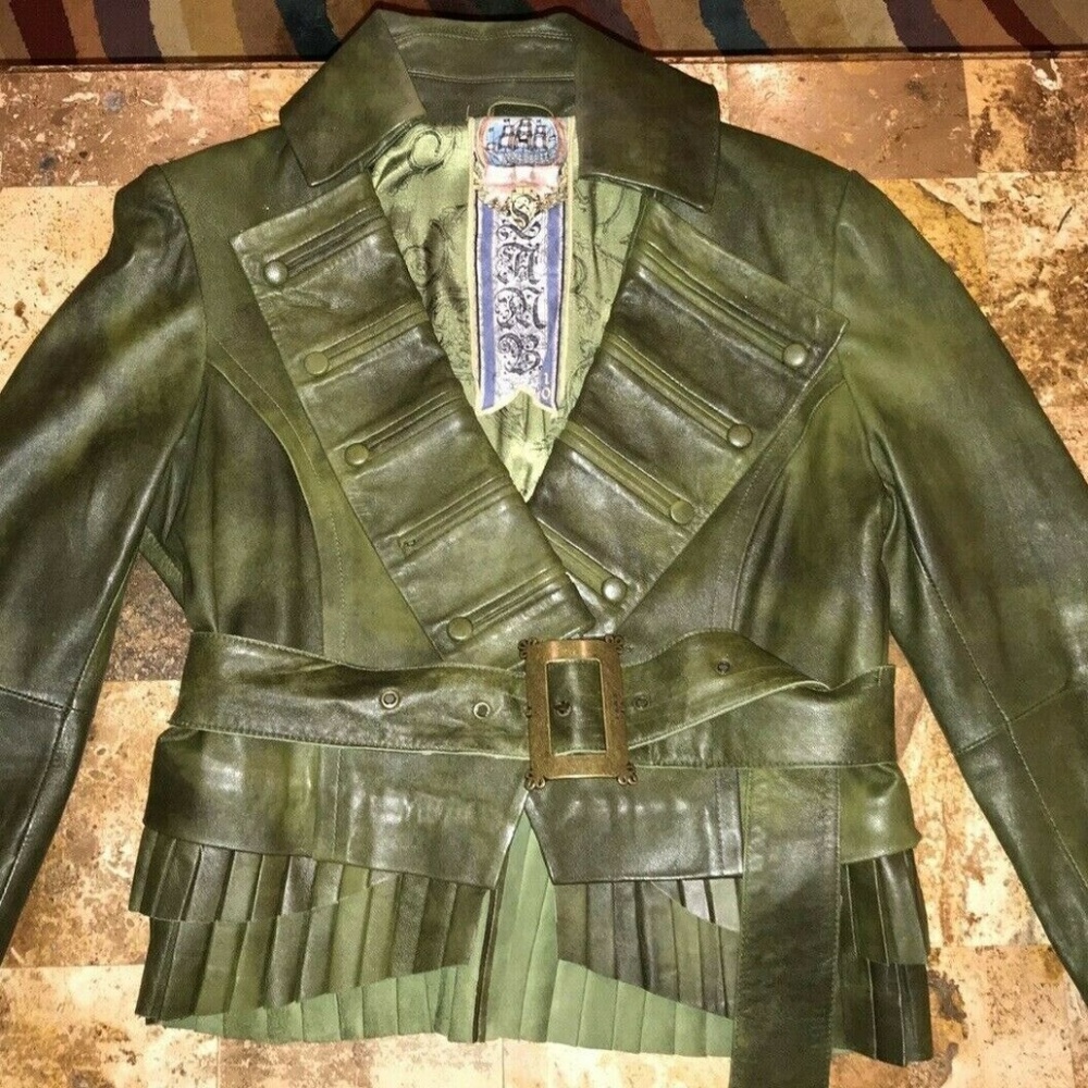 COPY - L.A.M.B. Gwen Stefani army green leather j…